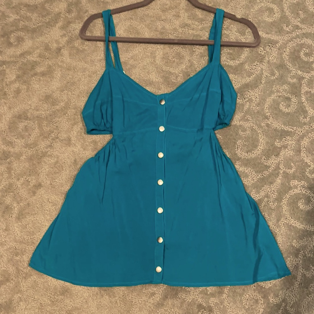 Teal cutout top